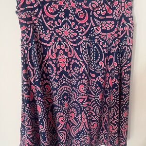 Cynthia Rowley Pink and Blue Knee-Length A-Line Skirt for Casual Wear